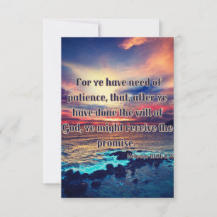 Hebrews 10:36 KJV Bible Verse Pic Greeting Card