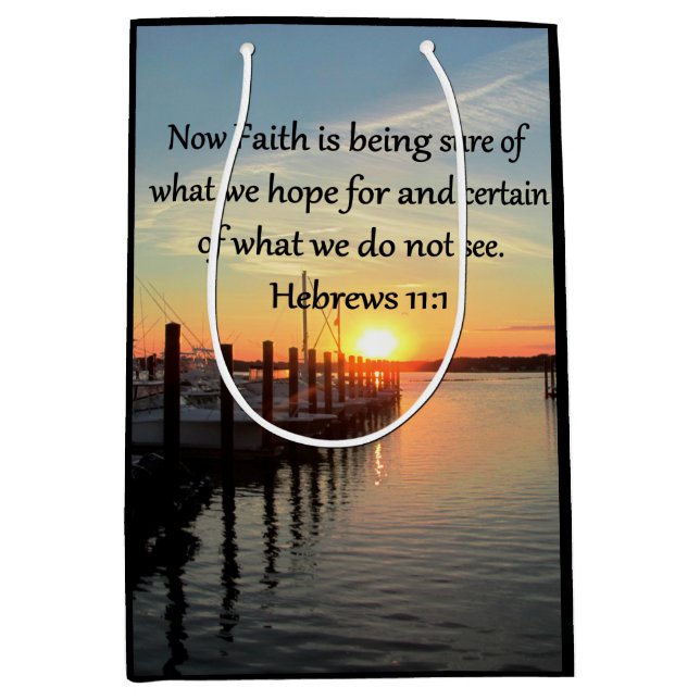 HEBREWS 11:11 SUNSET DESIGN MEDIUM GIFT BAG (Front)