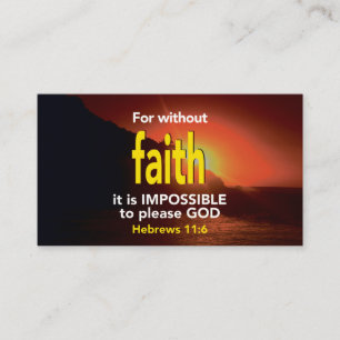 Hebrews 11:6 FOR WITHOUT FAITH Scripture Business Card