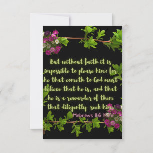 Hebrews 11:6 KJV Bible Verse Pic Flat Greeting Card