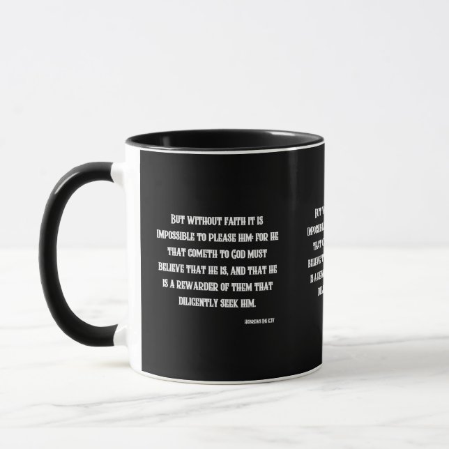Hebrews 11:6 KJV Bible Verse Two-Tone Mug (Left)