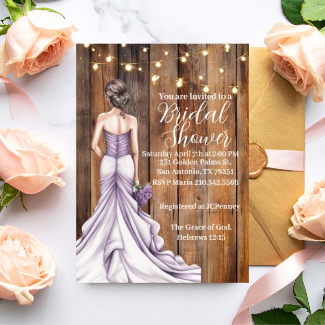 Hebrews 12:15 Graceful Bridal Shower Invitation (Personalize this graceful bridal shower invitation with love from the Bible verse from Hebrews 12:15)