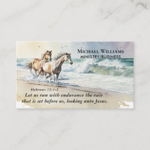 Hebrews 12 1-2 Let us Run with Endurance Bible Business Card