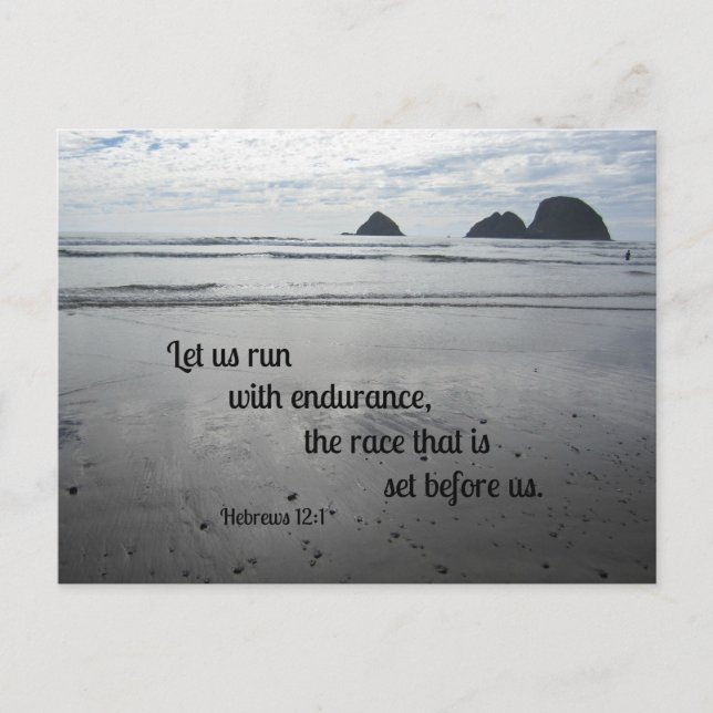 Hebrews 12:1 Let us run with endurance... Postcard (Front)