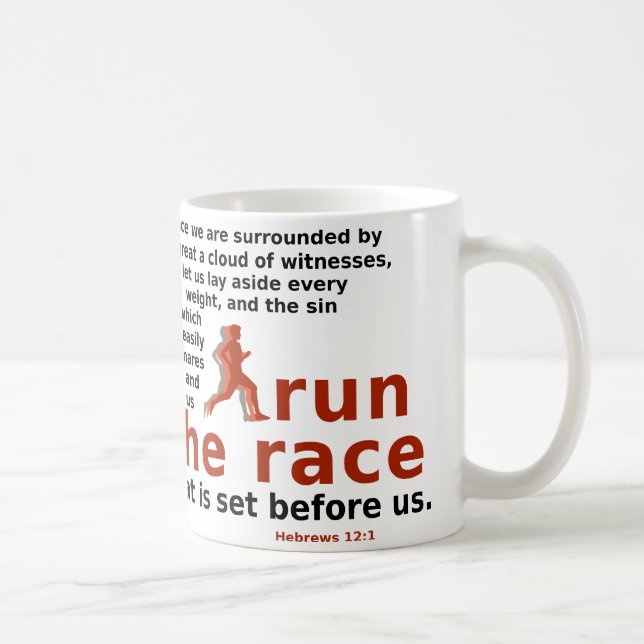 Hebrews 12:1 Run the Race mug (Right)