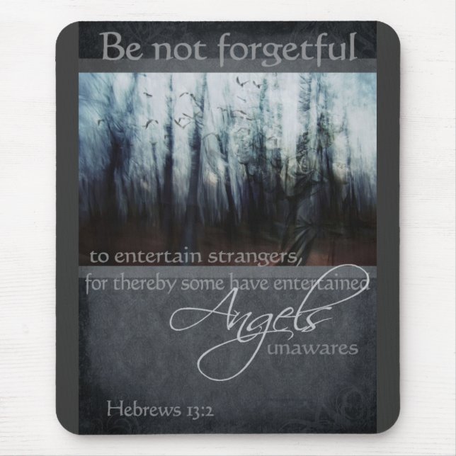 Hebrews 13:2 Angel Quote Mouse Pad (Front)