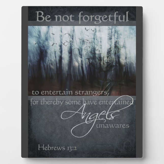 Hebrews 13:2 Angel Quote Plaque (Front)