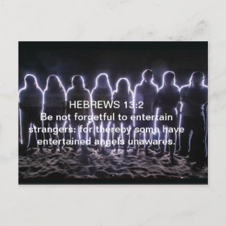HEBREWS 13:2 ENTERTAINING ANGELS POSTCARD