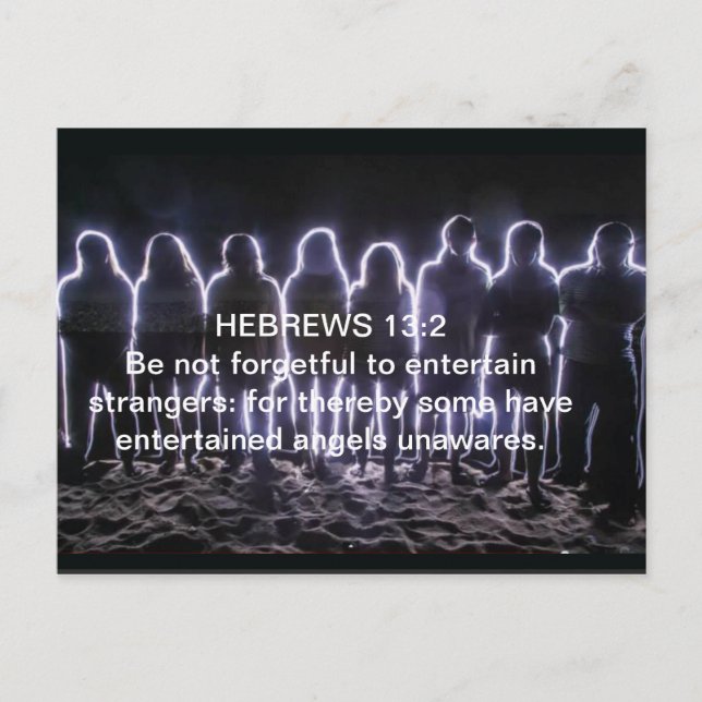 HEBREWS 13:2 ENTERTAINING ANGELS POSTCARD (Front)