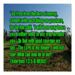 Hebrews 13:5-6 WEBU Poster