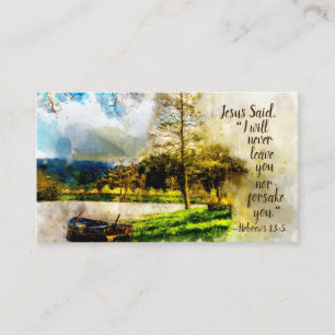 Hebrews 13:5 I will never leave you or forsake you Business Card