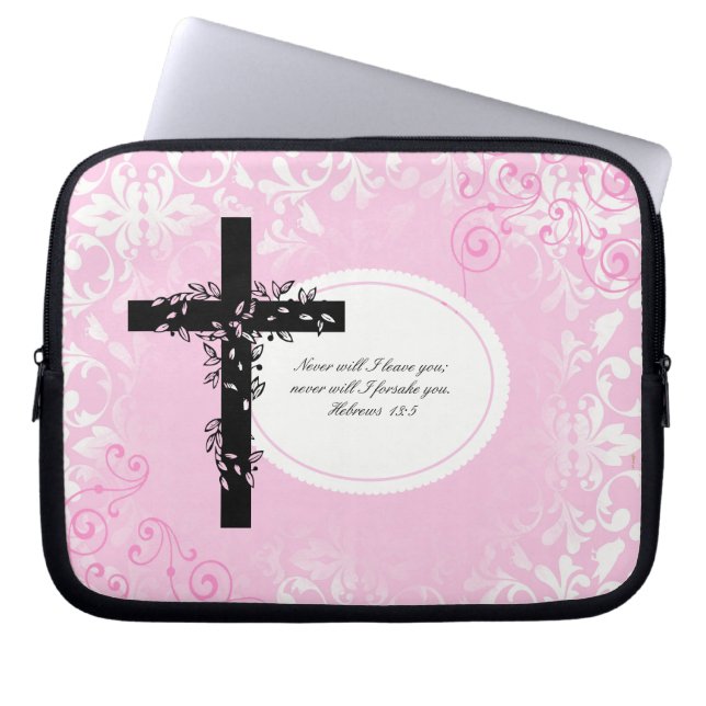 Hebrews 13:5 Laptop or Netbook Carrier Sleeve (Front)