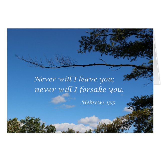 Hebrews 13:5 Never will I leave you (Front Horizontal)