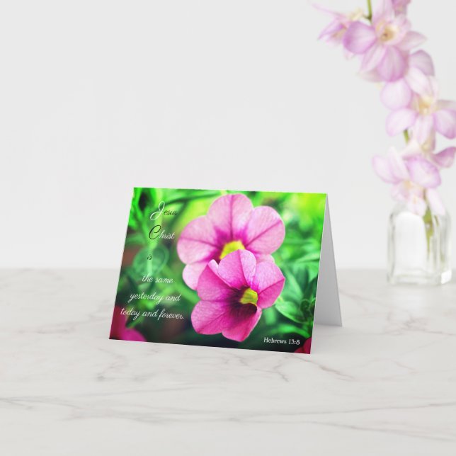 Hebrews 13:8 Greeting Card (Orchid)