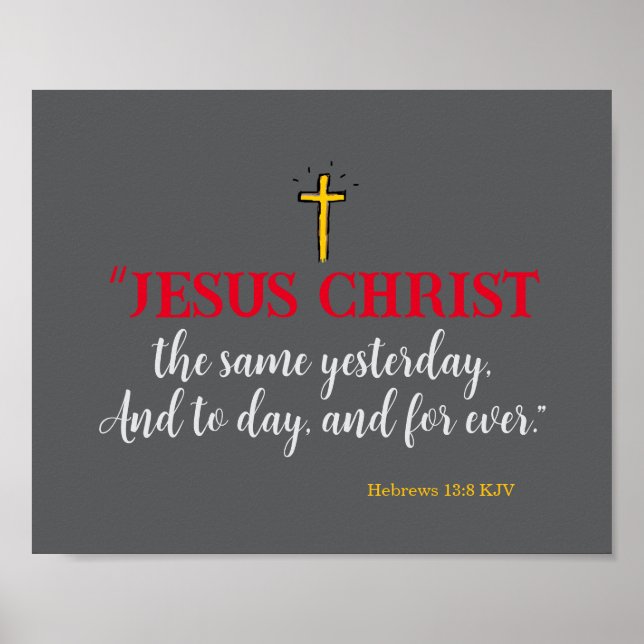 Hebrews 13:8 “Jesus Christ the same…” Poster (Front)