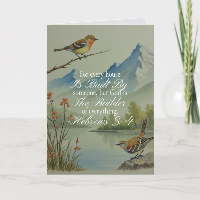 Hebrews 3:4 God the Builder Scripture | Christian  Card (Front)