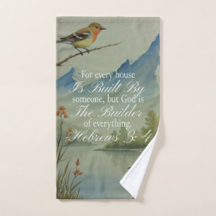 Hebrews 3:4 God the Builder Scripture   Christian  Hand Towel