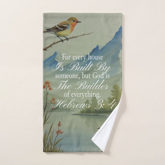 Hebrews 3:4 God the Builder Scripture | Christian  Hand Towel (Hand Towel)
