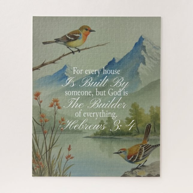 Hebrews 3:4 God the Builder Scripture | Christian  Jigsaw Puzzle (Vertical)