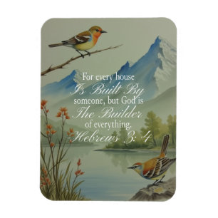 Hebrews 3:4 God the Builder Scripture Christian Magnet