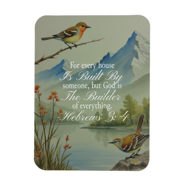Hebrews 3:4 God the Builder Scripture | Christian  Magnet (Vertical)