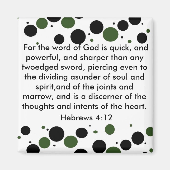 Hebrews 4:12 magnet (Front)