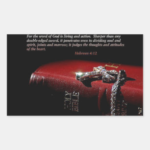 Hebrews 4:12 rectangular sticker