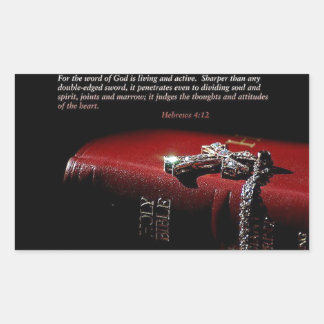 Hebrews 4:12 rectangular sticker