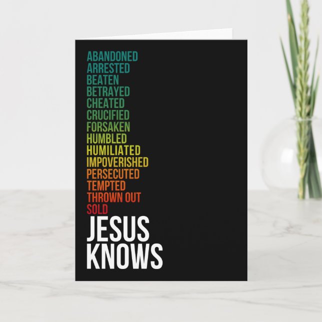 Hebrews 4:15 - Jesus Knows Card (Front)