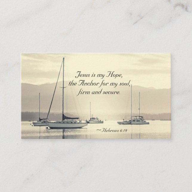 Hebrews 6:19 Jesus is the Anchor for my soul, Business Card (Front)