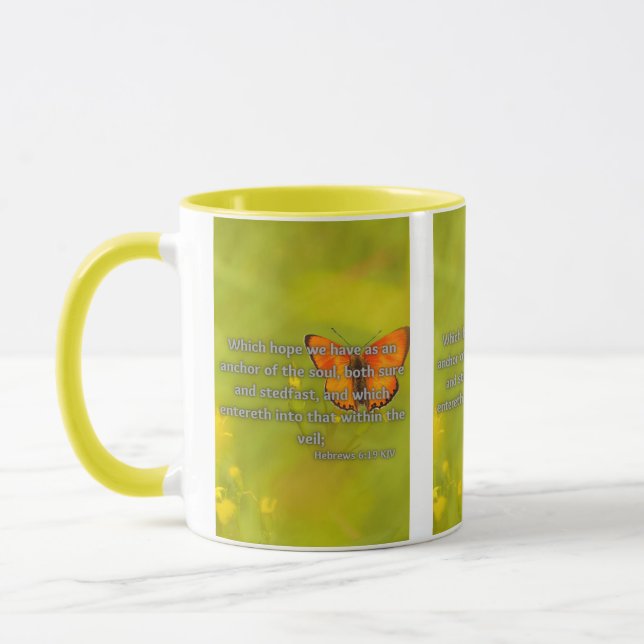 Hebrews 6:19 KJV Bible Scripture Pic Two-Tone Mug (Left)