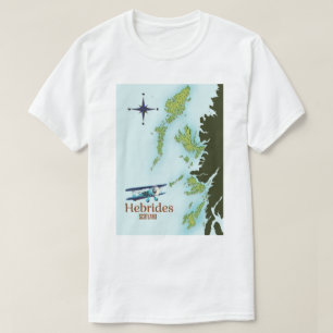 Hebrides Scotland travel map. T-Shirt