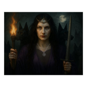 Hecate, Goddess of the Crossroads Glossy Poster
