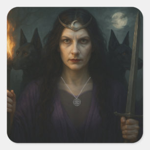 Hecate, Goddess of the Crossroads Square Sticker