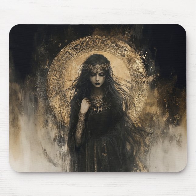 Hecate Goddess of Witchcraft Triple Moon Goddess 4 Mouse Pad (Front)