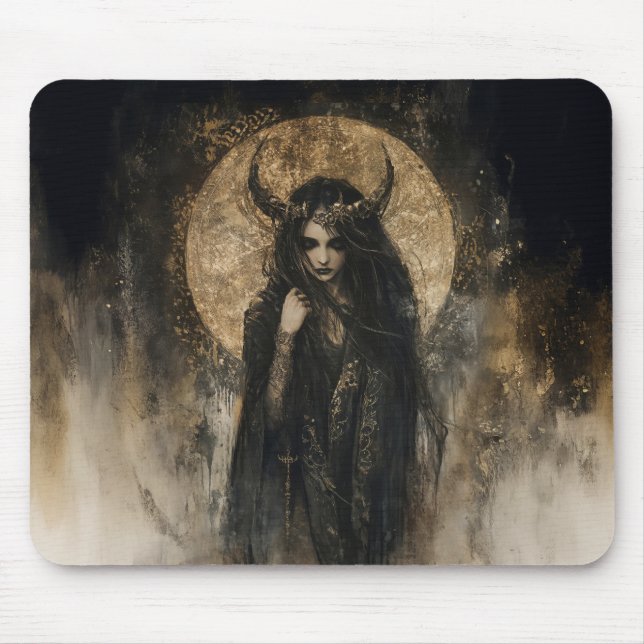 Hecate Goddess of Witchcraft Triple Moon Goddess 5 Mouse Pad (Front)