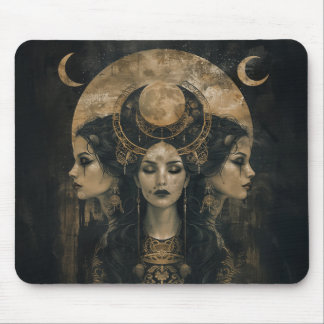 Hecate, Goddess of Witchcraft, Triple Moon Goddess Mouse Pad