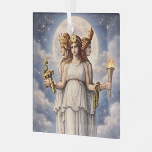 Hecate Triple Goddess Celestial Moon Art – myth Glass Tree Decoration