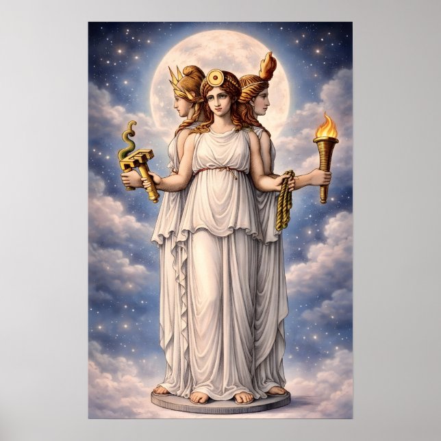 Hecate Triple Goddess Celestial Moon Art – myth Poster (Front)