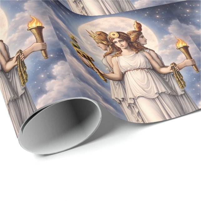 Hecate Triple Goddess Celestial Moon Art – myth Wrapping Paper (Roll Corner)