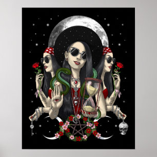 Hecate Triple Moon Goddess Poster