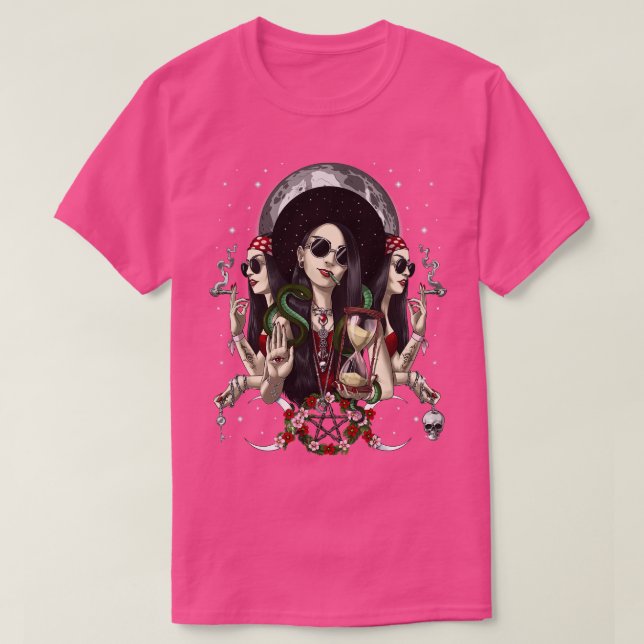 Hecate Triple Moon Goddess T-Shirt (Design Front)
