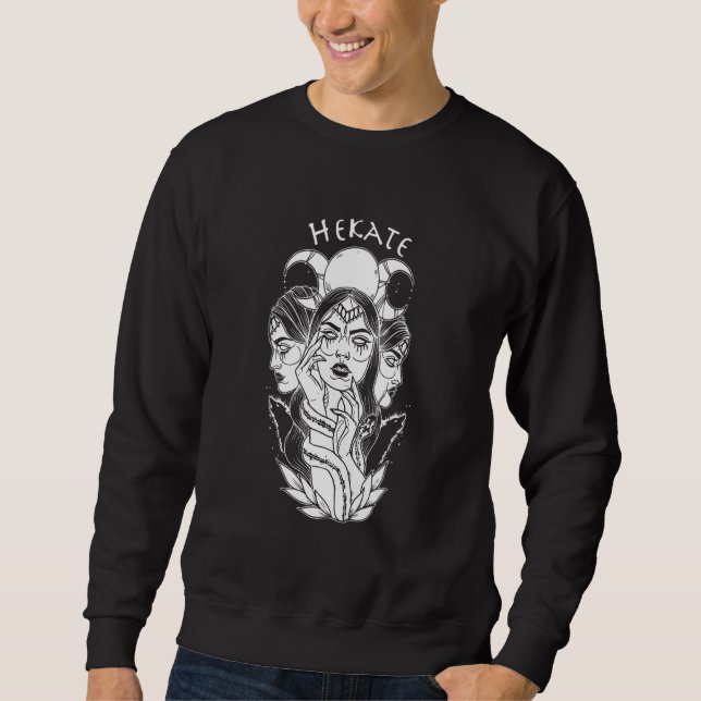 Hecate Triple Moon Goddess Wiccan Wicca Pagan Witc Sweatshirt (Front)