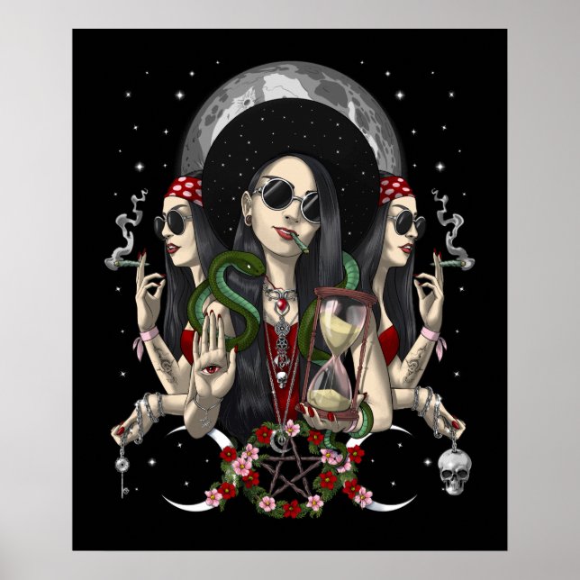 Hecate Tripple Moon Goddess Poster (Front)