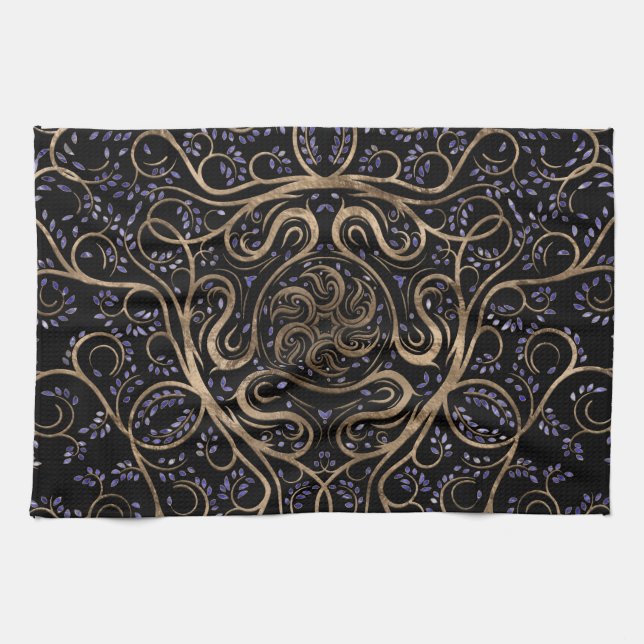 Hecate Wheel Ornament Tea Towel (Horizontal)
