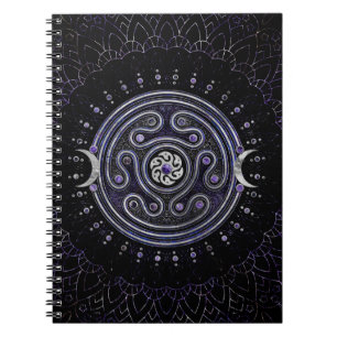 Hecate Wheel Ornament with Amethyst and Silver Notebook