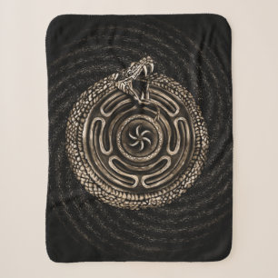 Hecate Wheel with ouroboros Sherpa Blanket