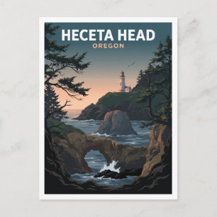 Heceta Head Lighthouse and Sea Lion Point Florence Postcard