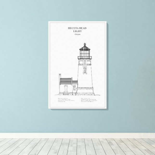Heceta Head Lighthouse - Oregon - BD Canvas Print (Insitu(Wood Floor))
