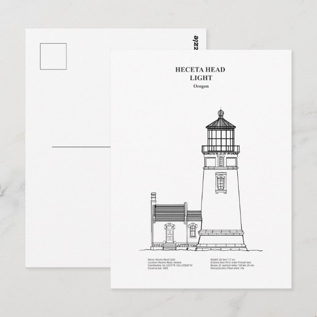 Heceta Head Lighthouse - Oregon - BD Postcard (Front/Back)